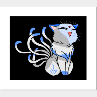 Nine Tail Cat (Blue) Posters and Art